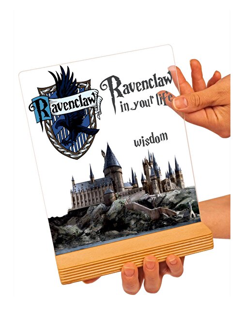 Sevgi Lambası Harry Potter Hediyesi Hogwarts Ravenclaw Binası Hediye Paketli Şeffaf Çerçeve