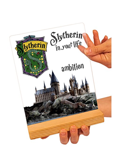 Sevgi Lambası Harry Potter Hediyesi Hogwarts Slytherin Binası Hediye Paketli Şeffaf Çerçeve