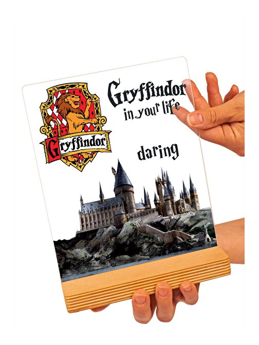Sevgi Lambası Harry Potter Hediyesi Hogwarts Gryffindor Binası Şeffaf Çerçeve