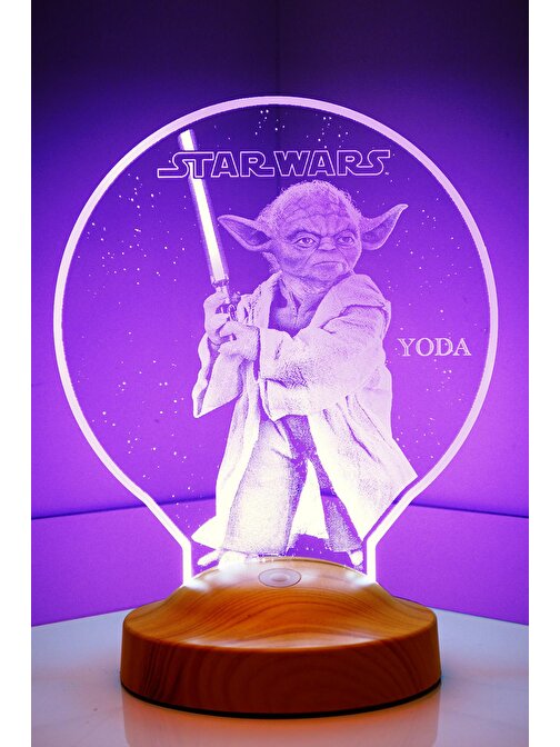 Sevgi Lambası Star Wars Hediyesi Yoda 3 Boyutlu Led Lamba