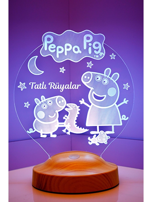 Sevgi Lambası Peppa Pig Happy Birthday Hediyesi, Domuz Peppa Ailesi, Çocuk Gece Lambası LED