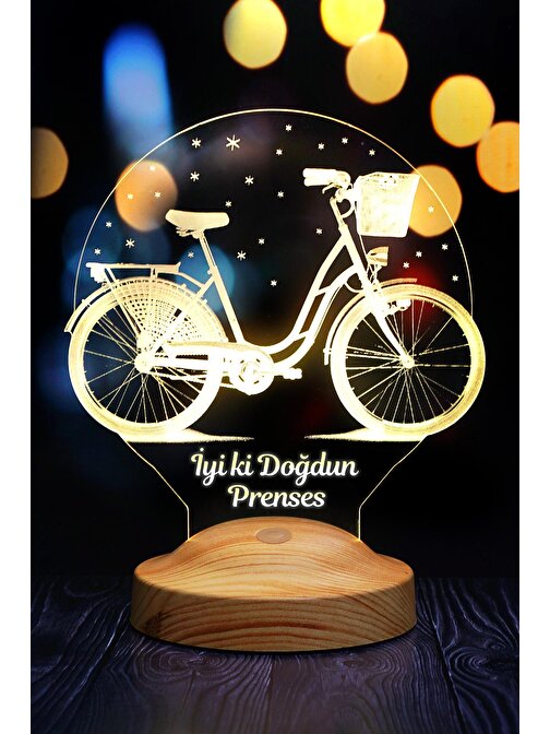 Sevgi Lambası Nostaljik Bisiklet, Bisiklet Severlere Doğum Günü Hediyesi 3 Boyutlu Led Lamba