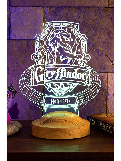 Sevgi Lambası Harry Potter Hediyesi Hogwarts Gryffindor Binası Led Lamba