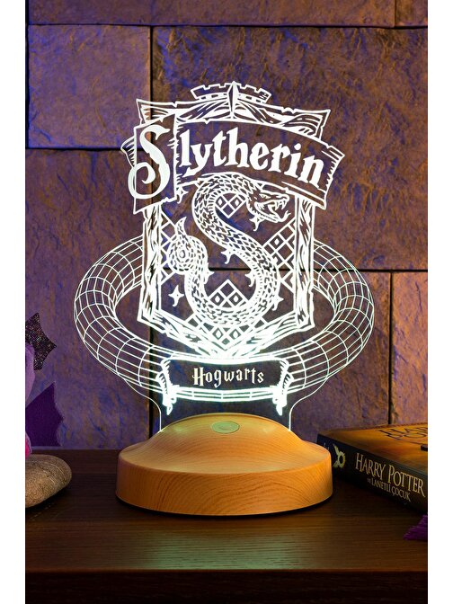 Sevgi Lambası Harry Potter Hediyesi Hogwarts Slytherin Binası Led Lamba
