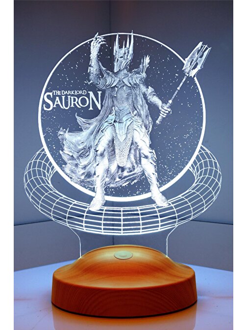 Sevgi Lambası Sauron Yüzüklerin Efendisi, The Lord of the Rings Hayranı Hediyesi 3 Boyutlu Led Lamba