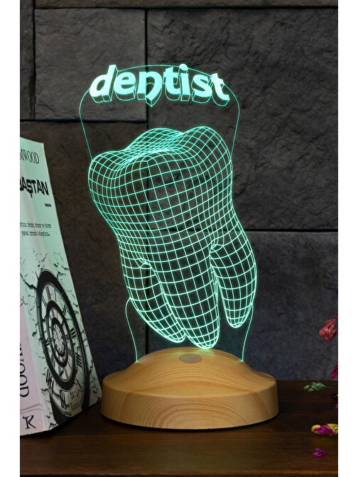 Sevgi Lambası Diş Doktoru Hediyesi, Diş teknikerine Hediye, Dentist 3D Led lamba
