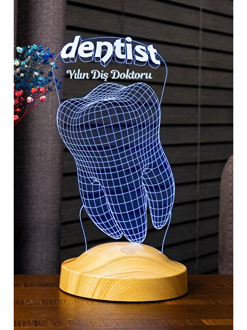 Sevgi Lambası Diş Doktoru Hediyesi, Diş teknikerine Hediye, Yılın Diş Doktoru hediyesi Dentist 3D led lamba