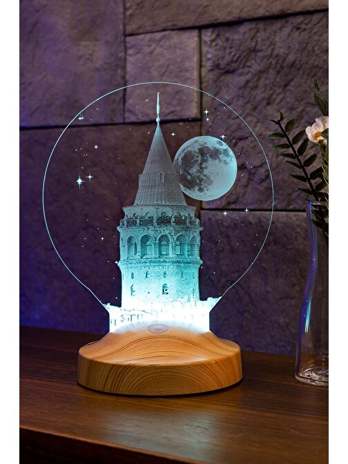 Sevgi Lambası Galata Kulesi Led Lamba, İstanbul Hatırası Gece Lambası, İstanbul Sevene Hediye