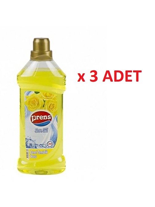 Prens 1000 ml Ekstra Parfümlü - Sarı Güller Genel Temizlik Sıvısı 3 Adet