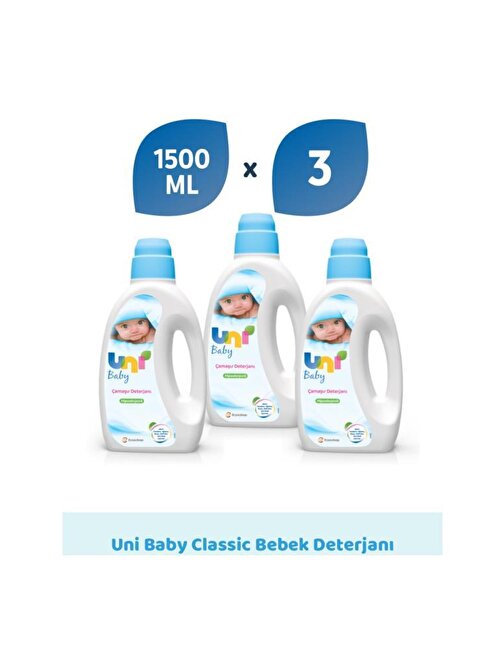 Uni Baby Hipoalerjenik Sıvı Yenidoğan Bebek Deterjanı 1.5 lt x 3 Adet