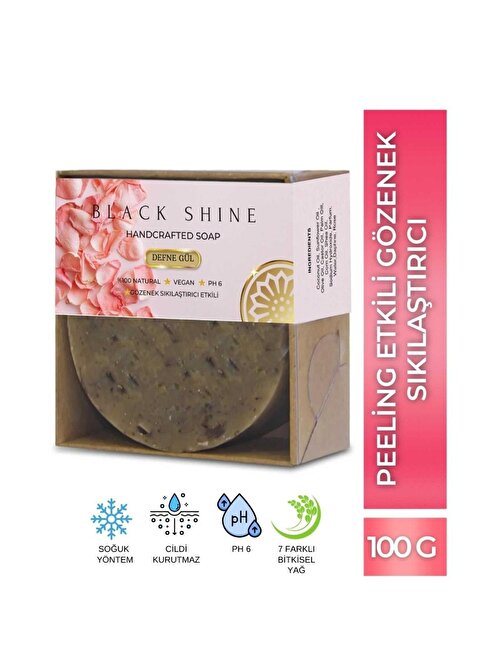 Black Shine Bs Krm0020 Gözenek Sıkılaştırıcı Peeling Besleyici Arındırıcı Doğal Cilt Ve Saç Bakımı İçin Defne Gül Sabunu