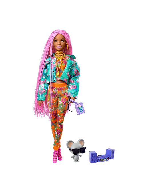 Barbie GXF09 Extra Pembe Örgü Saçlı Bebek