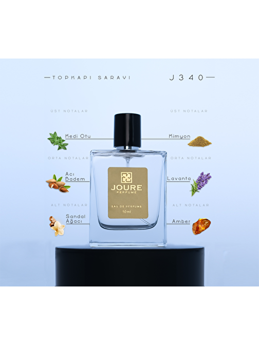 Joure Perfume J340 Pudralı Vanilya Badem Kokulu 50 ml EDP Erkek Parfüm