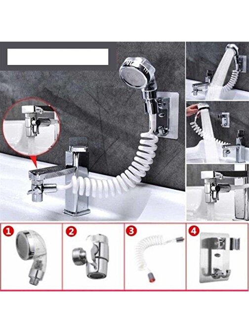 Magitoptan Ayarlanabilir Hortumlu Hareketli Banyo Mutfak Lavabo Musluk Duş Başlığı