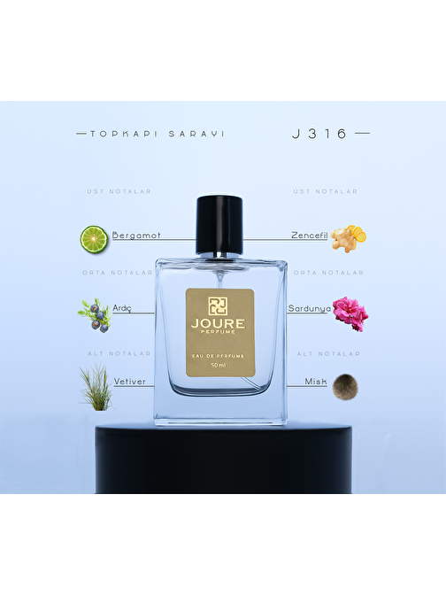 Joure Perfume J316 - Taze Baharatlar Ferah Bergamot Kokulu EDP Baharatlı Erkek Parfüm 50 ml