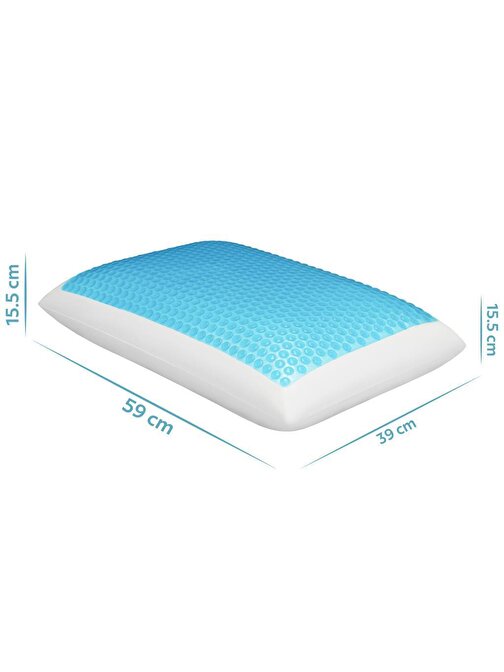Viscofoam Bonni Terletmeyen Ortopedik Yastık Serinleten Visco Yastık Jelli Yastık 59X39X15.5 Cm