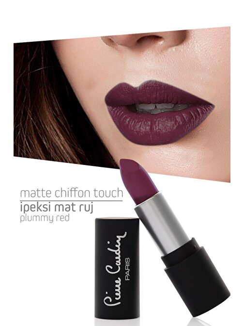Pierre Cardin Matte Chiffon Touch Lipstick - Plummy Red -190