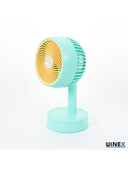 Winex  Mini Taşınabilir Portatif Fan 3 Kademeli Vantilatör Mavi