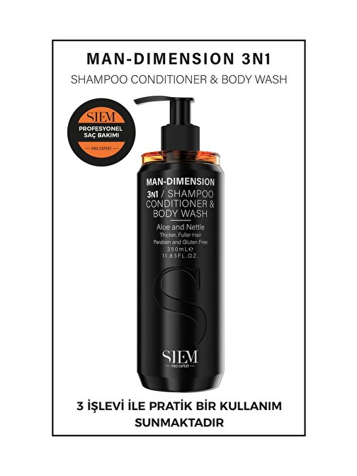 Siem Man - Dımensıon 3/1 Shampoo - Conditioner - Body