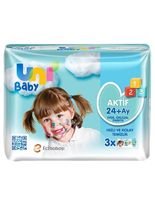 Uni Baby Aktif Oyna Öğren Islak Havlu Mendil 3Lü 156 Yaprak