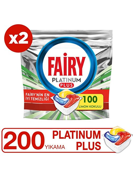 Fairy Platinum Plus Bulaşık Makinesi Deterjanı Kapsülü 200 Yıkama 100 x 2