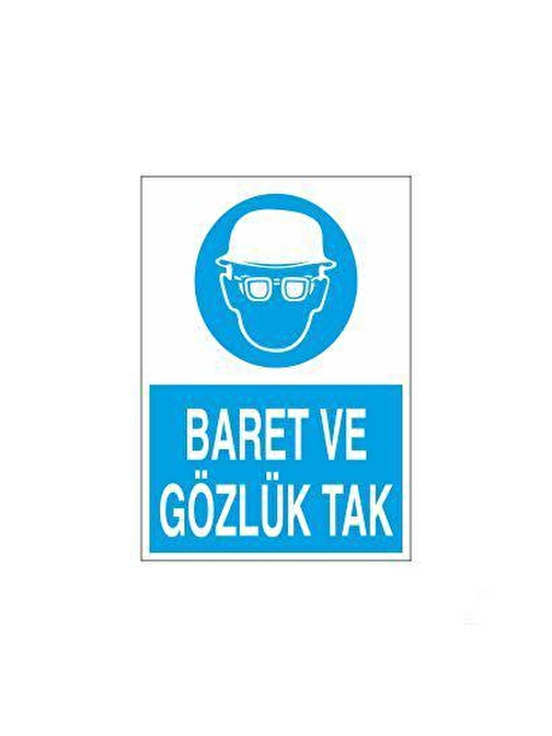 technopa Baret Ve Gözlük Tak Uyarı Levhası