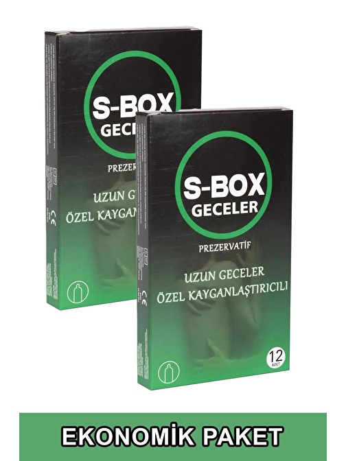 S Box Rezervuar Uçlu Lateks Kayganlaştırıcılı Ekstra Kayganlaştırıcılı Normal Kalınlık 2'li Ekonomik Paket Prezervatif