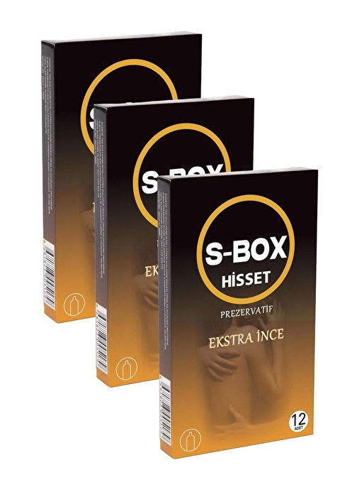 S Box Rezervuar Uçlu Lateks Kayganlaştırıcılı Ultra İnce 3'lü Ekonomik Paket Prezervatif