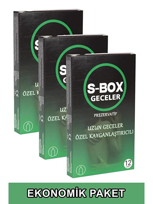S Box Rezervuar Uçlu Lateks Kayganlaştırıcılı Ekstra Kayganlaştırıcılı Normal Kalınlık 3'lü Ekonomik Paket Prezervatif