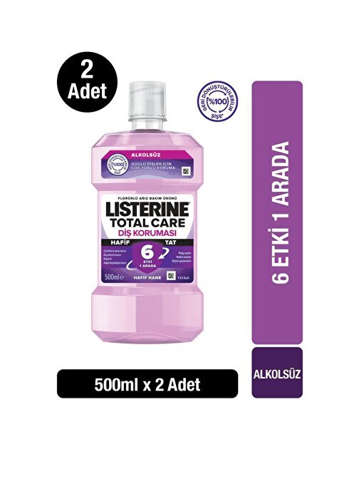Listerine Total Care Hafif Tat Alkolsüz Ağız Bakım Suyu 2 x 500 ml