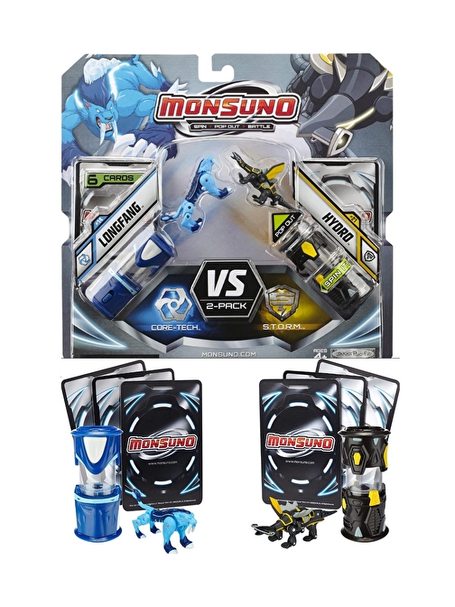 Giochi Preziosi Monsuno Lisanslı Longfang Vs Hydro Figür Fırlatma Kapsülleri ve 6 Oyun Kartı