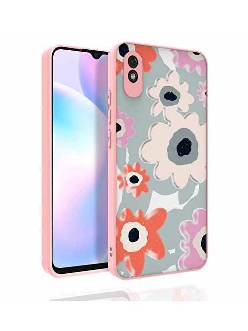 Teleplus Xiaomi Redmi 9A Kılıf Kamera Korumalı Desenli Nora Silikon