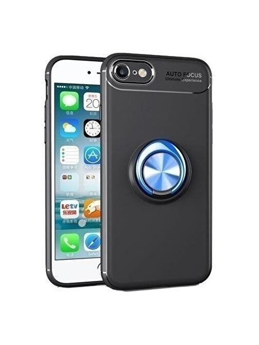 Teleplus iPhone SE 2020 Kılıf Ravel Yüzüklü Tpu Silikon  Nano Ekran Koruyucu