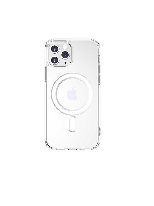 Teleplus iPhone 11 Pro Max Kılıf Manyetik Kristal Wiriless Destekli Sert Kapak Silikon  5000 Mah Magsafeli Powerbank