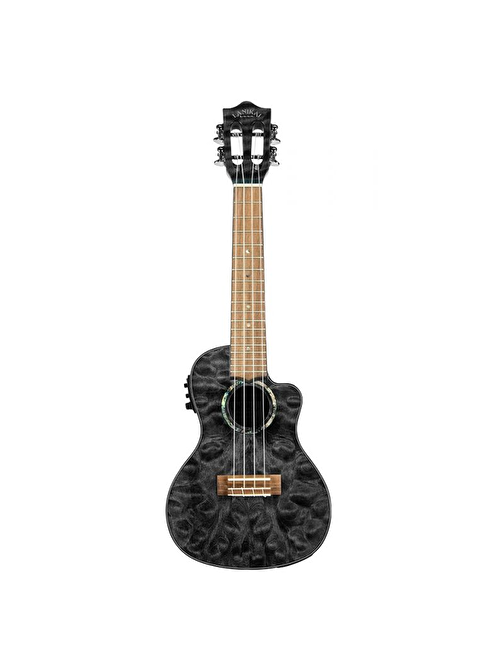 Lanikai QM-BKCEC Quilted Maple Concert Elektro Ukulele Siyah