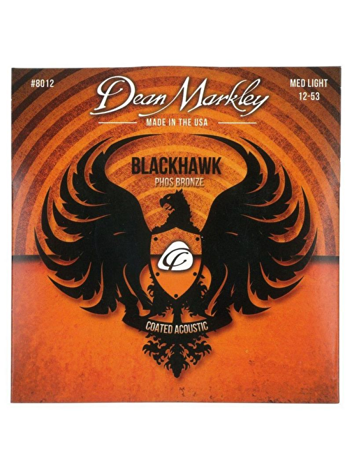 Dean Markley Blackhawk 8012 Kaplamalı 12-53 Medium Light Akustik Gitar Takım Tel