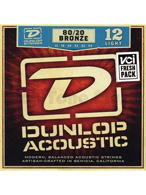 Jim Dunlop DAB1254 Light 80/20 Bronze Akustik Gitar Teli (12-54)