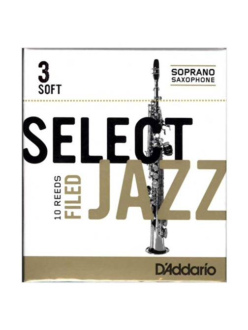 D'Addario RSF10SSX3S No:3 Rico Jazz Select Soprano Soft Saksafon Kamışı