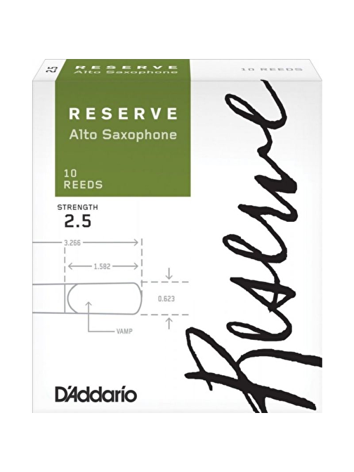 D'Addario Woodwinds Reserve DJR1025 No:2.5  Alto Saksafon Kamışı