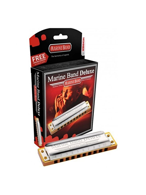 Hohner Marine Band Deluxe Paslanmaz Çelik 10 Delikli Diatonik La Bemol Majör Mızıka