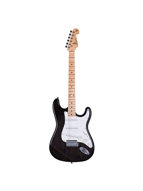 SX Stratocaster Elektro Gitar Trans Black