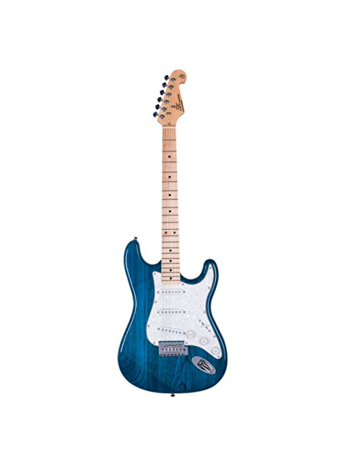 SX Stratocaster Elektro Gitar Trans Blue