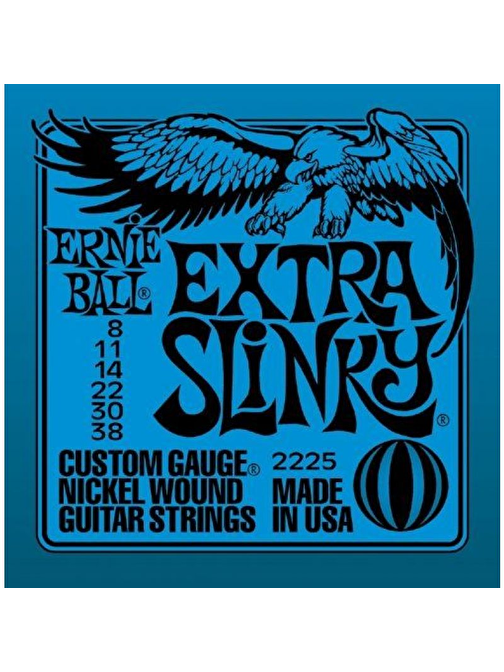 Ernie Ball P02225 Extra Slinky Nickel Wound  008-038 Elektro Gitar Teli