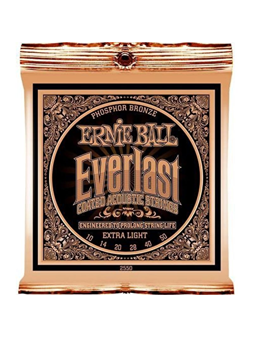 Ernie Ball P02550 Everlast Akustik Gitar Teli (Extra Light)