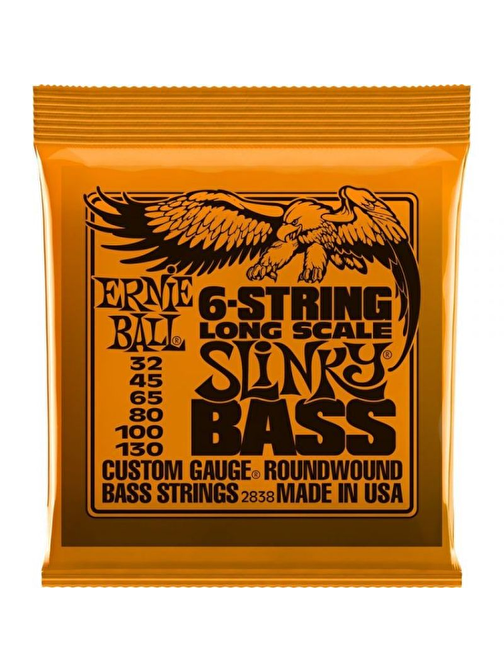 Ernie Ball P02838 Slinky Nickel 32-130 (6 Telli) Bas Gitar Teli