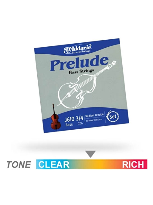 D'Addario J610 Violin Teli Gri