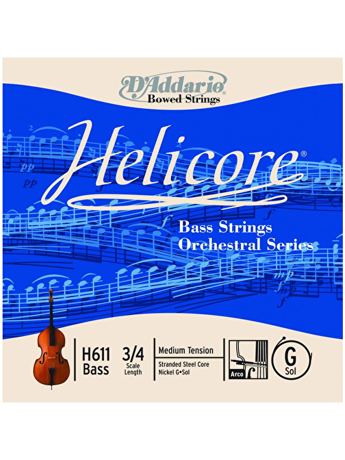D'Addario H611 Violin Teli Gri