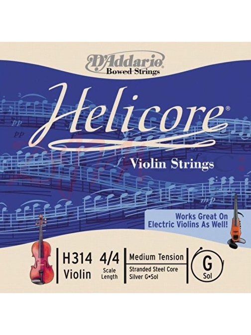 D'Addario H314 Violin Teli Gri