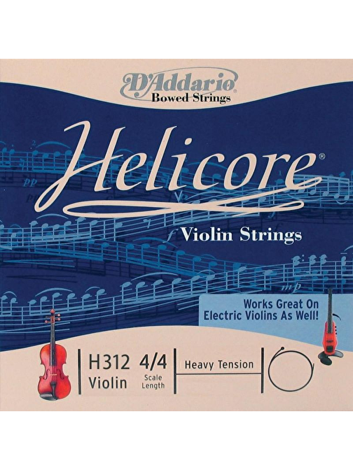 D'Addario H312H Violin Teli Gri