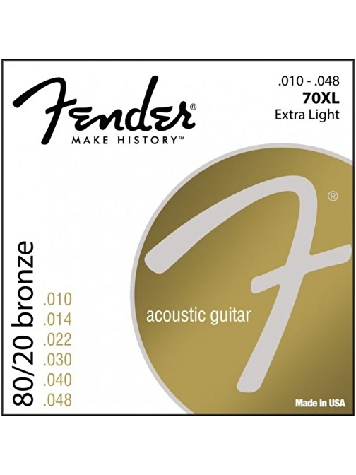 Fender 70XL 10-48 Kaplama Akustik Gitar Aksesuarı Bronz